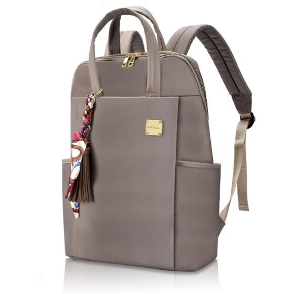 Women\'s Laptop Backpack Fit up to 15.6-inch Laptop PU Leather Laptop Bag main image 4